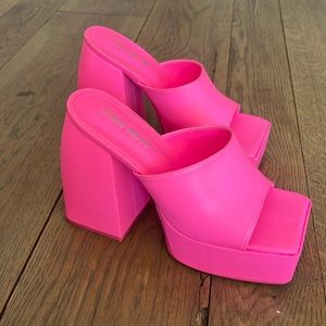 Public Desire hot pink slip on Platforms